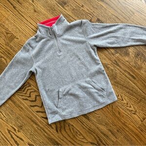 Place Gray and Red Kids' Quarter-Zip Fleece Hoodie